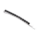 Bobby pin de strass curvo de 6,5 cm prata / preto bling metal grampo de cabelo acessórios de grampo de cabelo de prata